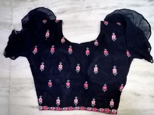 Embroidered Blouse with Ruffle Sleeves