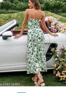 Tropical Print Cutout Midi Dress