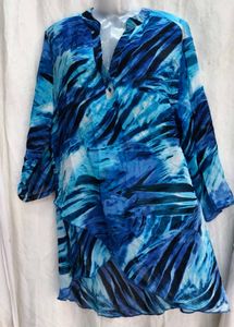 13412. Stylish Blue Tunic Top