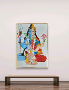 Handmade Shiv Shakti Artwork With Pencil Colour