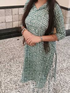 Green Printed Kurti