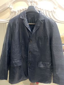 Navy Blue Unisex Leather Jacket📌offer In Profile