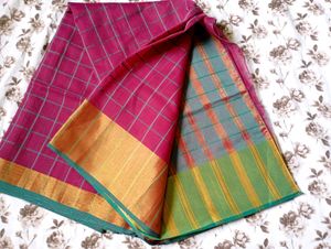 Traditional Checked Silk Saree