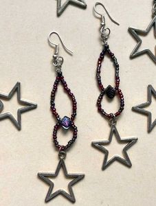 y2k beaded star earrings