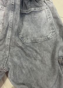 Grey Wash Cargo Pants