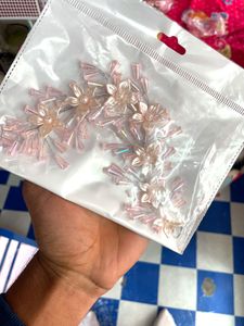 Pink Tiyara With Rose Gold Flowers