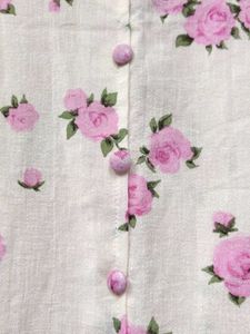 Pink Floral Print Top