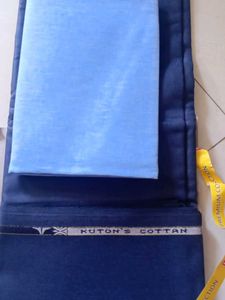 Kuton&#39;s Cotton Shirting Fabric - Blue