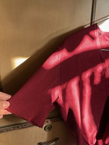 Burgundy Button-Down Top