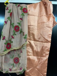 Women Peach Color Stiched Suit