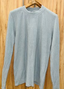 Light Blue Ribbed Top - Size S