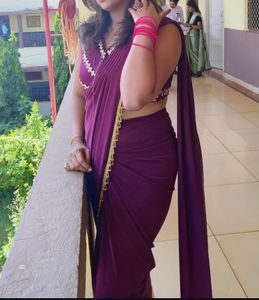 Maroon Colour Ready To Wear Saree wth Belt