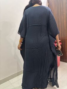 Elegant Navy Blue Kaftan Dress