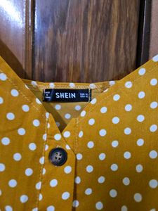 Shein Yellow Polka Dot Jumpsuit