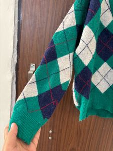 Argyle Pattern Cardigan