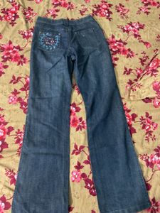 Embroidered Flare Jeans