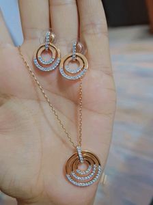 Original Swarovski Diamond Necklace And Earing Set.