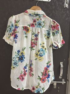 Floral Print Sheer Blouse