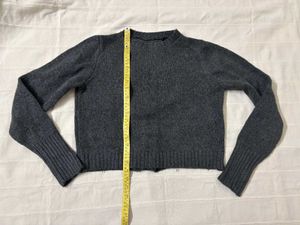 Grey Knit Sweater with Knot
