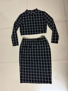 Chic Checkered Two-Piece Set