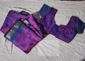 Pink & Blue Saree with Blouse NEVER USED