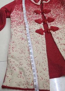 Unique Design Red Knit Sweater Cardigan