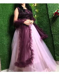 Burgundy & Pink Lehenga Choli