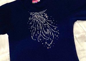 Navy Embellished Top