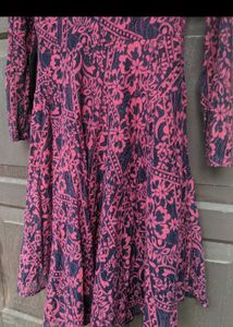 Patterned Long Sleeve Dress