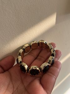 Gold &amp; Black Stone Bracelet