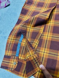 Aeropostale Brown Check Party Wear Shirt