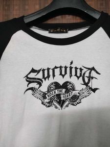 Black &amp; White Long Sleeve Tee
