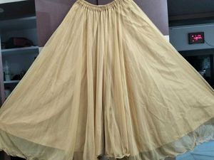 Green Long Kurti And Heavy Flare  Sara Kam Lehenga