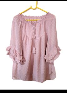 Peach Flounce Top