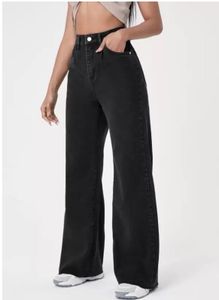 Black Denim Wide Leg Jeans