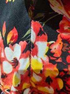 Black Floral Print Gown