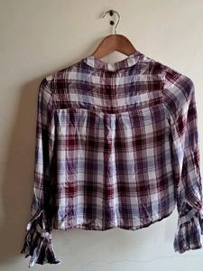 Chic Flannel Collar Neck Top