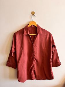 Rust Baggy/ Formal Shirt For Casual Wears