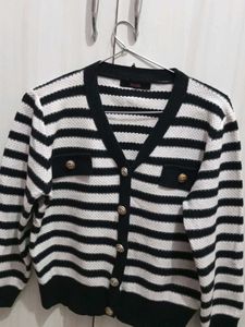Striped Cardigan Sweater