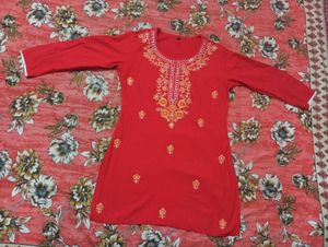 Red Embroidered Kurta❤