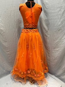 Orange Crop Top ,choli Lehenga