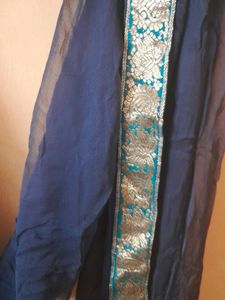 Dark Blue Chiffon Dupatta