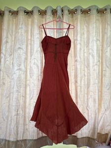 Terracotta Layered Hem Cami Dress
