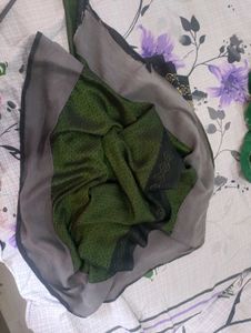 Green Printed Saree