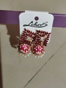 Magenta pink Jhumka Earrings