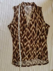 Brown Animal Print Sleeveless Top