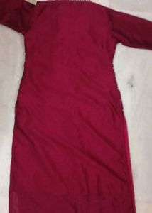 Maroon Embroidered Kurti