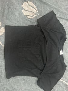 Black Cutout Ribbed Top