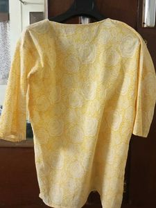 Yellow short kurti for women