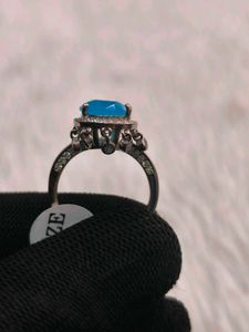 Blue Stone Ring 925 Silver Sterling